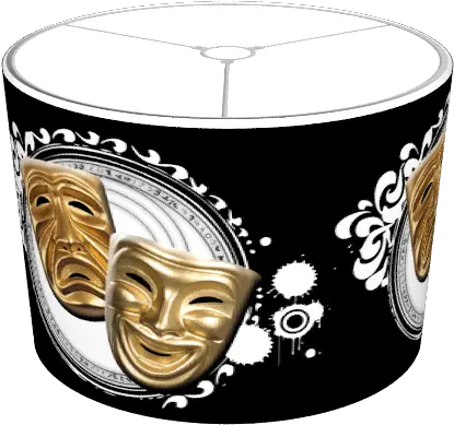 Download Gold Drama Masks Lampshade Comedy Mask Png Drama Mask Png