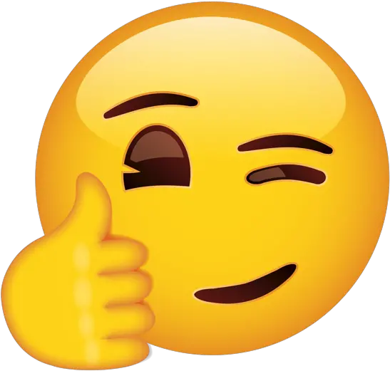 Emoji Thumbs Up Wink Png Wink Emoji Transparent
