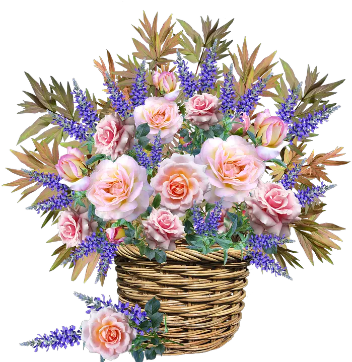 Download Hd Flowers Basket Arrangement Celebration Png Garden Flowers Png