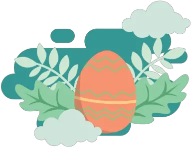 Easter Egg Flat Icon Blue Leaves Graphic By Soe Image Oval Png Sunday Icon