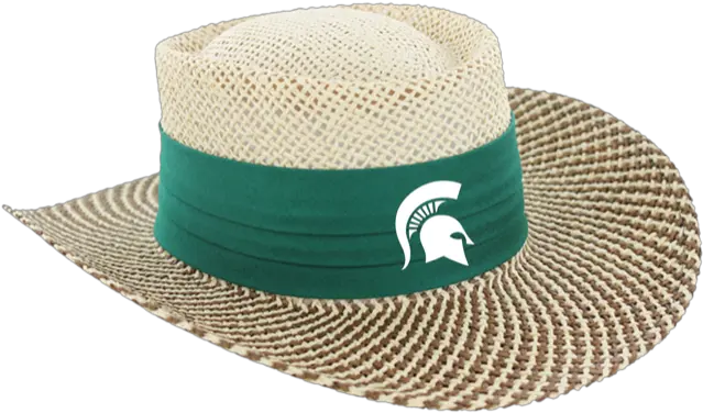 Ahead Michigan State Gambler Straw Hat Michigan State Helmet Png Straw Hat Transparent