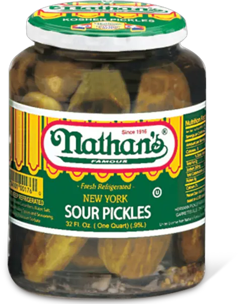 New York Sour Pickles Nathanu0027s Famous Half Sour Pickles Png Pickle Transparent