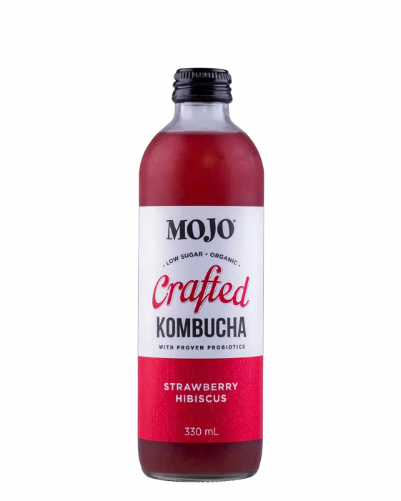 Mojo Kombucha Crafted Strawberry Hibiscus 12x330ml Bottle Png Hibiscus Png