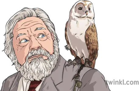 Gerald Durrell With Barn Owl Animal Conservation Madagascar Illustration Png Barn Owl Png