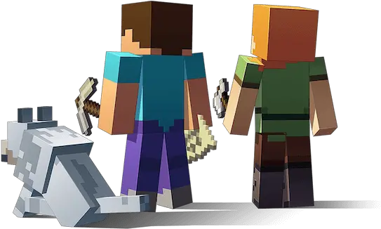 Steve Alex And A Wolf Looking Into The Distance Minecraft Minecraft Animation Png Minecraft Bed Png