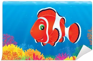 Wall Mural Anemone Fish Swimming Over A Colorful Coral Reef Aquarium Fish Png Dory Icon