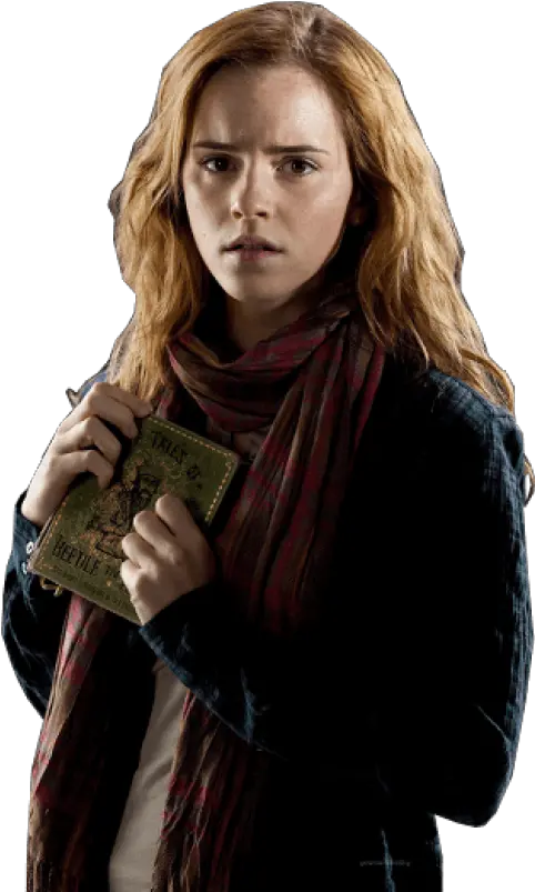 Hd Hermione Worried With Book Png Image Potter And The Deathly Hallows Hermione Png