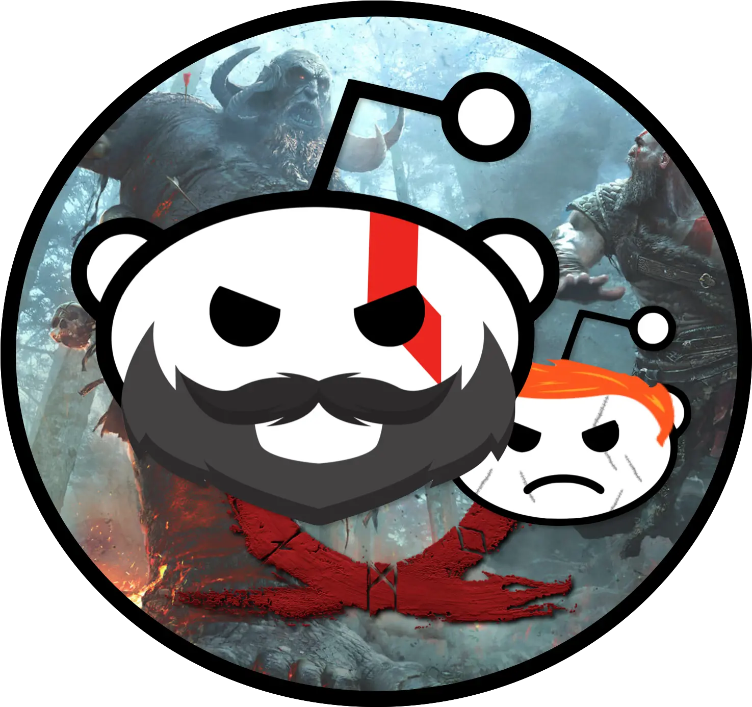 Kratos U0026 Atreus Snoos Reddit Mascot Icon Album On Imgur 256 X 256 Pixel Png Kratos Transparent