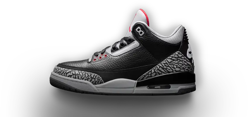 Jordan 3 Black Cement Next Level Kickz Air Jordan 3 Black Cement 2k18 Png Jordan Shoe Png