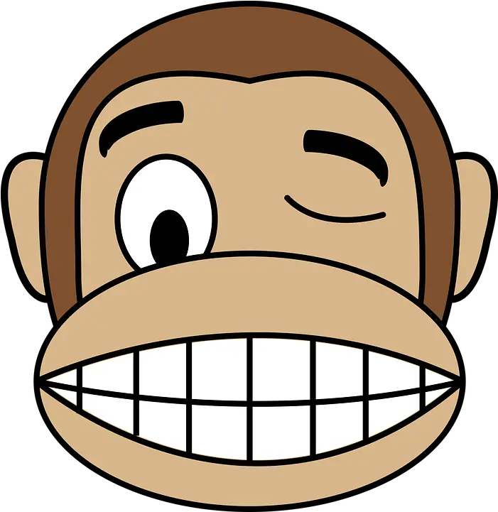 Face Monkey Gambar Monyet Lucu Kartun Png Wink Png