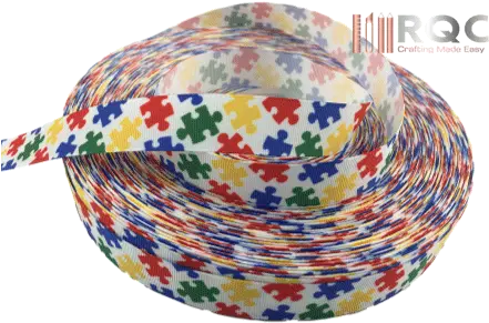 Puzzle Pieces Grosgrain Ribbons 78 Autism Awareness Fedora Png Puzzle Pieces Png