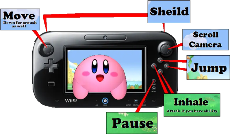 Pause Nintendo Wup010cr Wii U Gamepad Black Wii U Gamepad Front Png Wii U Icon