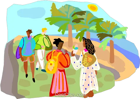 Download Tourists Walking Royalty Free Vector Clip Art People Walking At The Beach Clipart Png Group Of People Walking Png