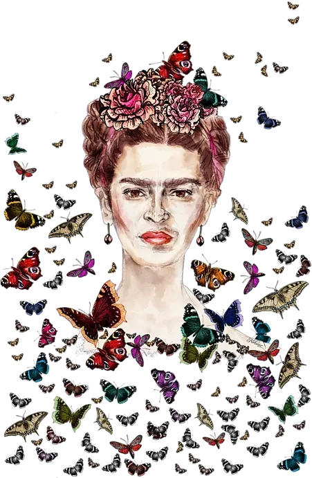 Frida Kahlo Flowers Butterflies Baby Onesie Frida Kahlo Flowers Butterflies Png Frida Kahlo Icon