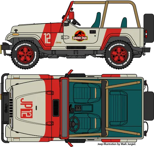 Reference Jeep Wrangler Guide Jurassic Park Motor Pool Jurassic Park Jeep Diagram Png Jeep Vector Logo