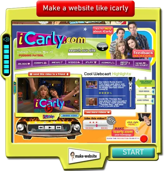 How To Make A Website Like Icarly Icarly Com Icarly Website Png Icarly Logo