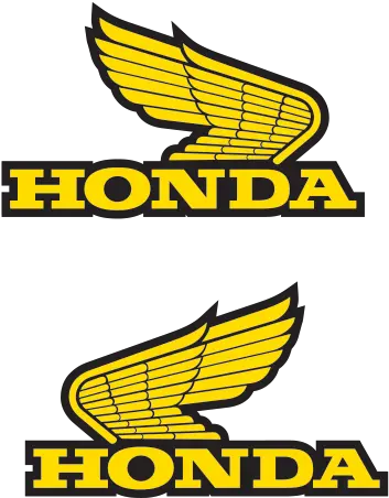 Printed Vinyl Pair Of Honda Wings Logo Honda Logo Sticker Yellow Png Wings Logo