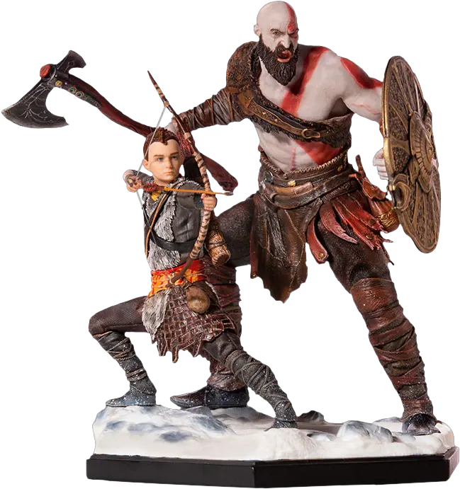 Kratos Atreus Scale Statue God Of War Atreus Png Kratos Transparent