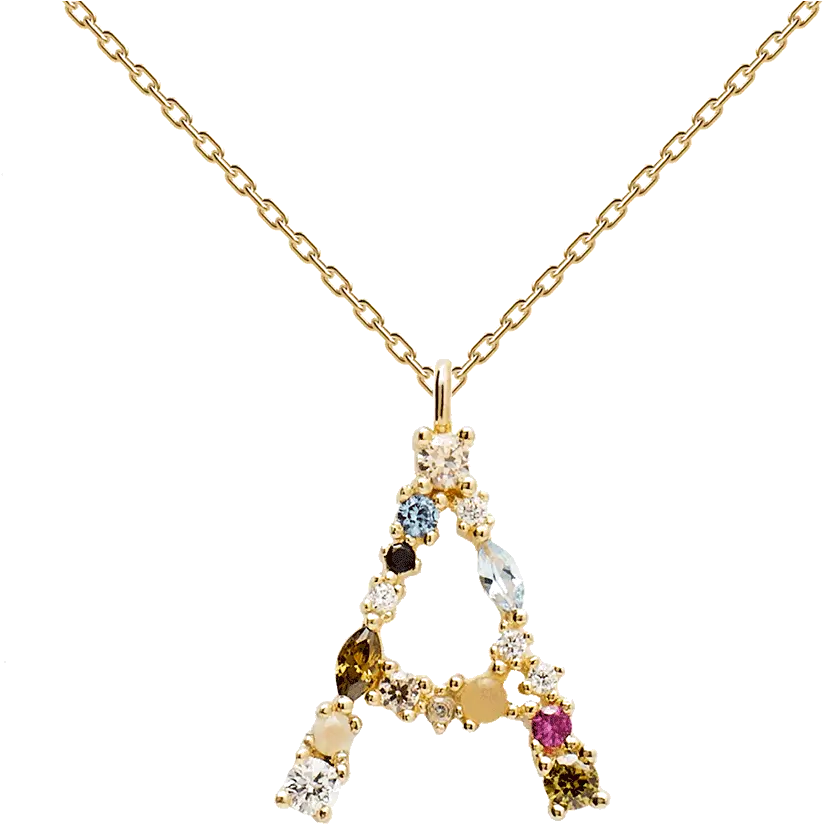 Letters Gold Necklaces Pd Paola Letter Necklace Silver Png Collar Png