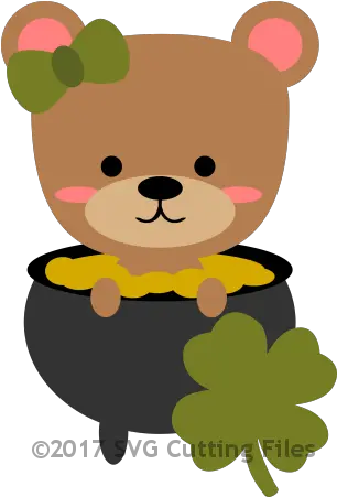 Chibi Bear In Pot Of Gold Cartoon Png Pot Of Gold Png
