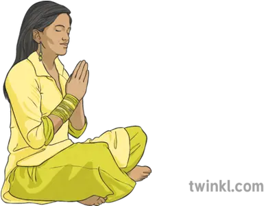 Download Free Png Hindu Woman Praying Illustration Twinkl Hindu People Praying Vector Praying Png