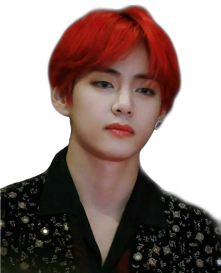 Image About Kpop In Cool Sh I T By Saraah Taehyung Red Hair Png Taehyung Transparent