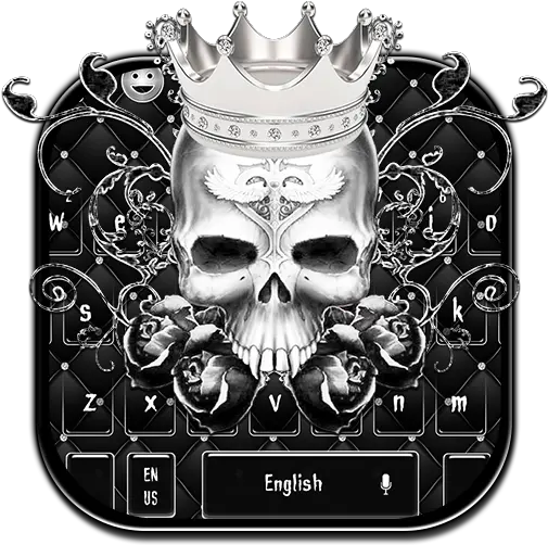 Black King Rose Skull Keyboard Theme Solid Png Reaper Player Icon