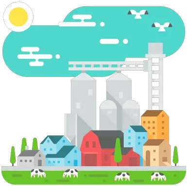Best Premium City View Illustration Download In Png U0026 Vector Feed Mill Vector City Vector Icon