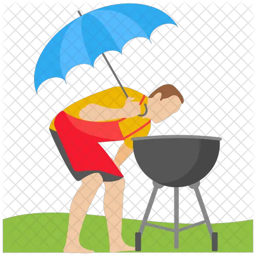 Bbq Grill Icon Of Flat Style Cartoon Png Bbq Grill Png