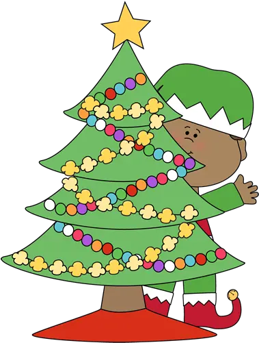 Download Hd Elf Behind A Christmas Tree Elf Christmas Tree Celebrate Christmas Clipart Png Christmas Tree Clipart Transparent png