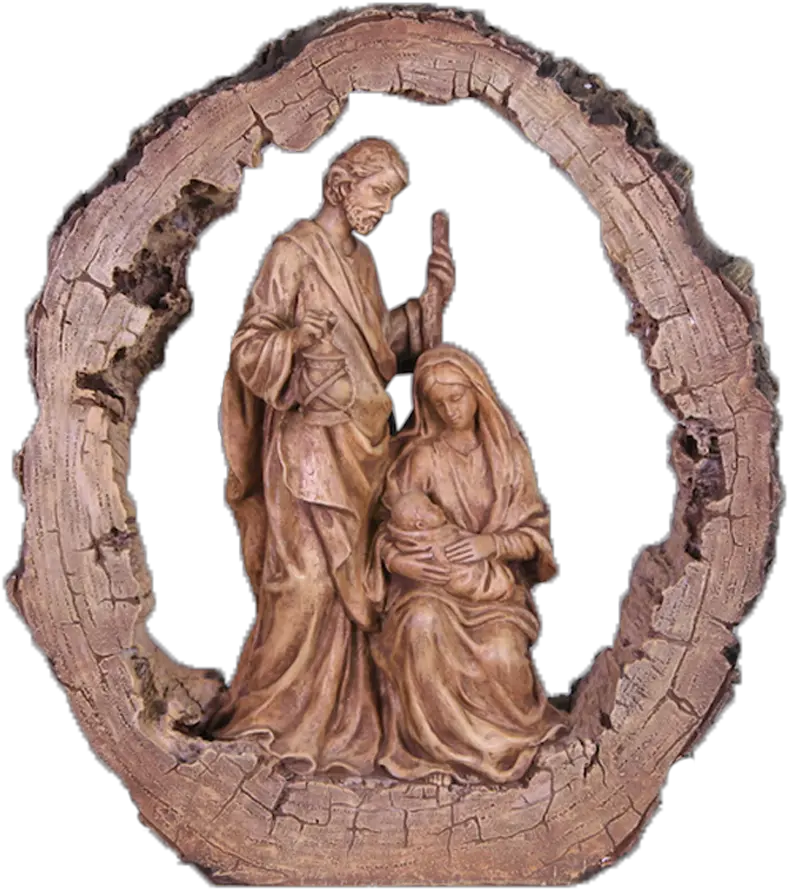 Bronzed Holy Family Nativity Carving Png Manger Png