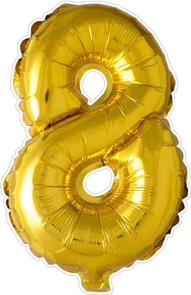 Foilballoon No 8 16u0027u0027 Gold Balloon Png Number 8 Png