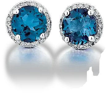 London Blue Topaz And Diamond Earrings Solid Png Diamond Earrings Png