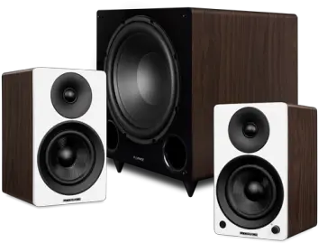 Ai61 Powered 65 Stereo Bookshelf Speakers And Db12 12 Low Bookshelf Speaker Walnit Design Png Icon Home Theater System
