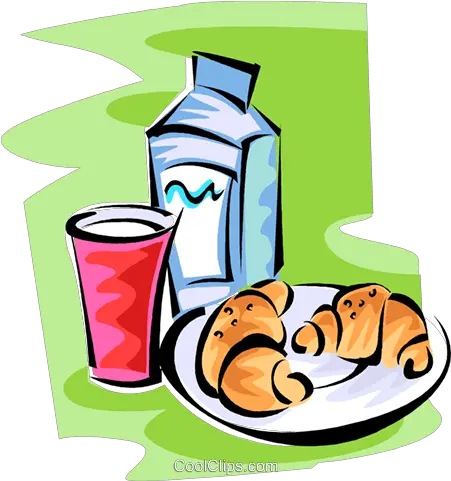 Milk Glass And Two Croissants Vector Plato Y Vaso Png Milk Glass Png