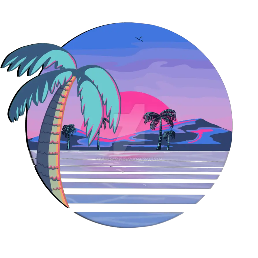 Png Freeuse Download 80s Vector Vaporwave Aesthetic Palm Trees Vapor Wave Png