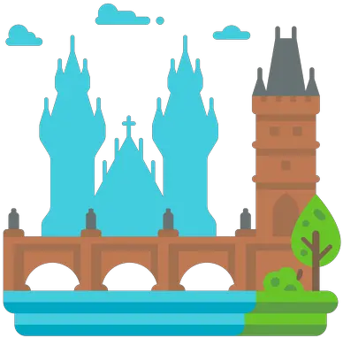 Best Premium Prague Bridge Illustration Download In Png Buddha Flat Illustration Castle Icon Vector