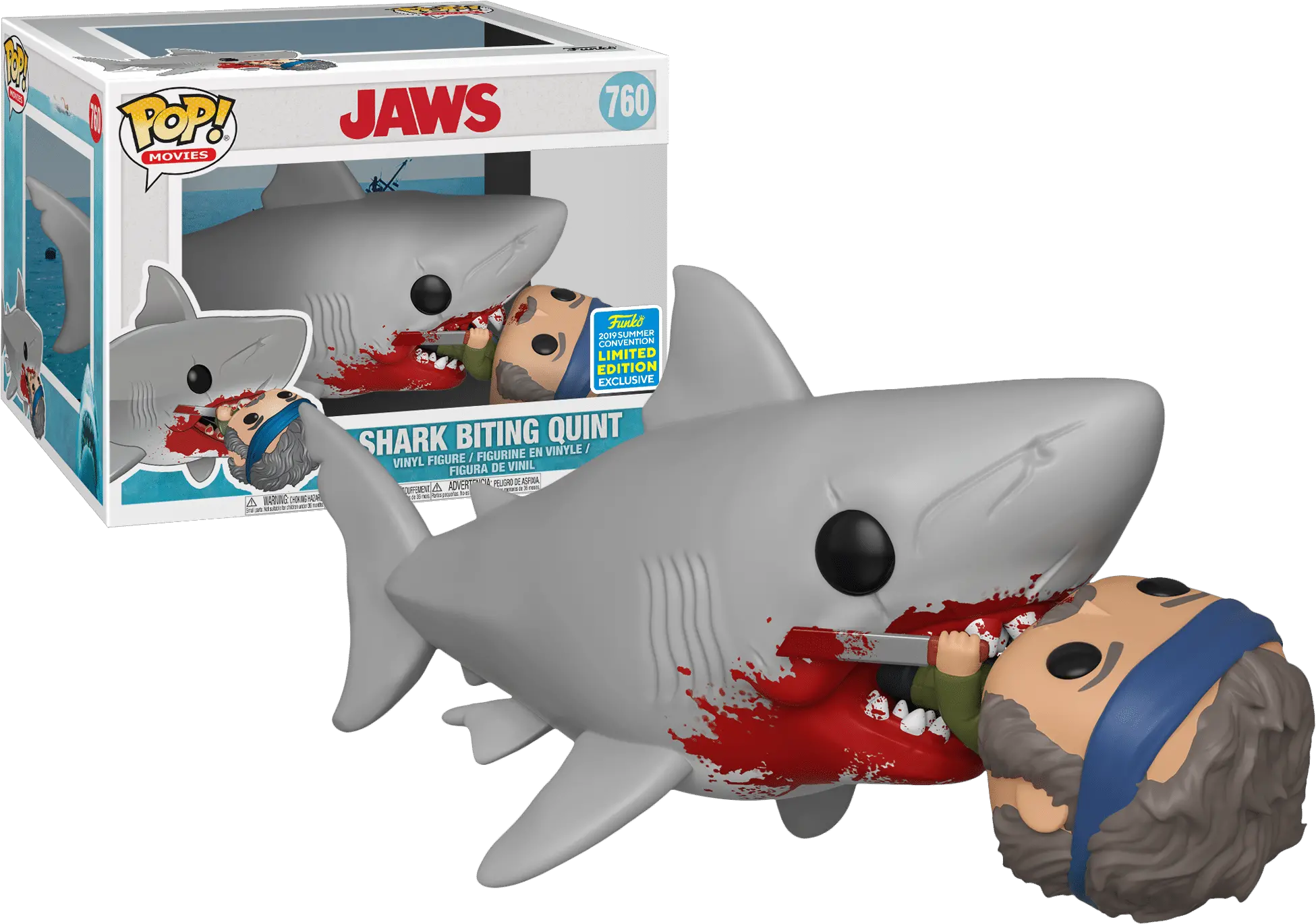 Pop Movies Jaws U2013 Shark Biting Quint Jaws Funko Pop Png Jaws Png