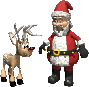 Santa Clause Gif Pere Noel Picmix Santa Talking To Rudolph Png Santa Hat Transparent Gif