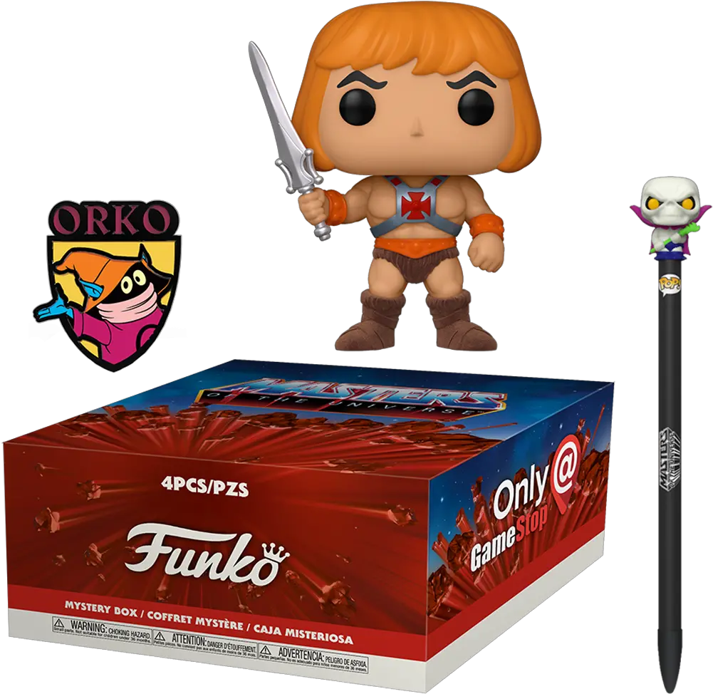 Funko Pop Masters Of The Universe Heman With Lightning Sword Flocked 991 Exclusive Collector Box He Man 991 Masters Of The Universe Pop Png Skeletor Transparent