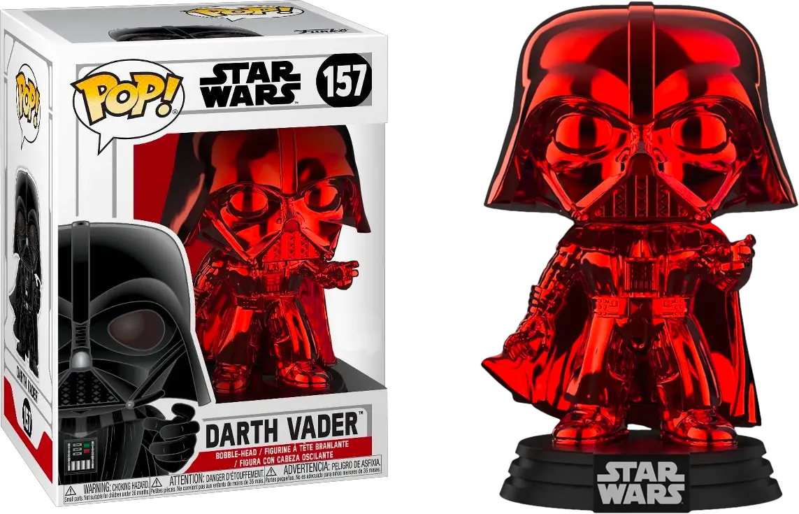 Star Wars Funko Pop Darth Vader Darth Vader Funko Pop Red Chrome Png Darth Vader Transparent