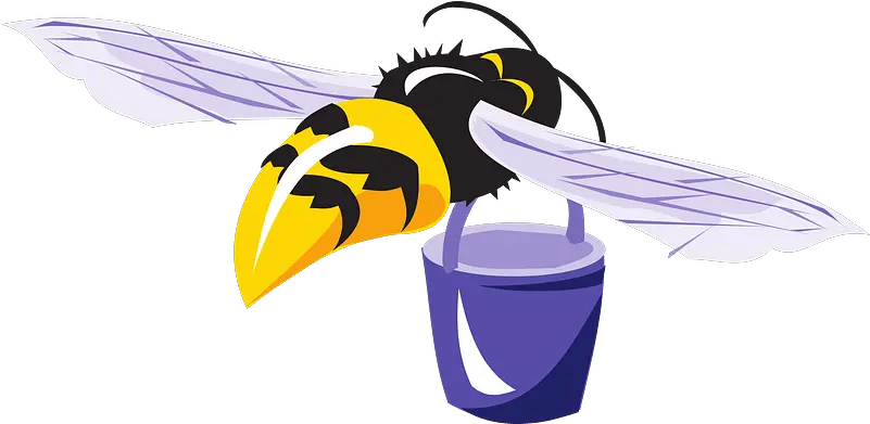 Bee With Purple Bucket Clipart Free Download Transparent Fictional Character Png Bucket Clipart Png