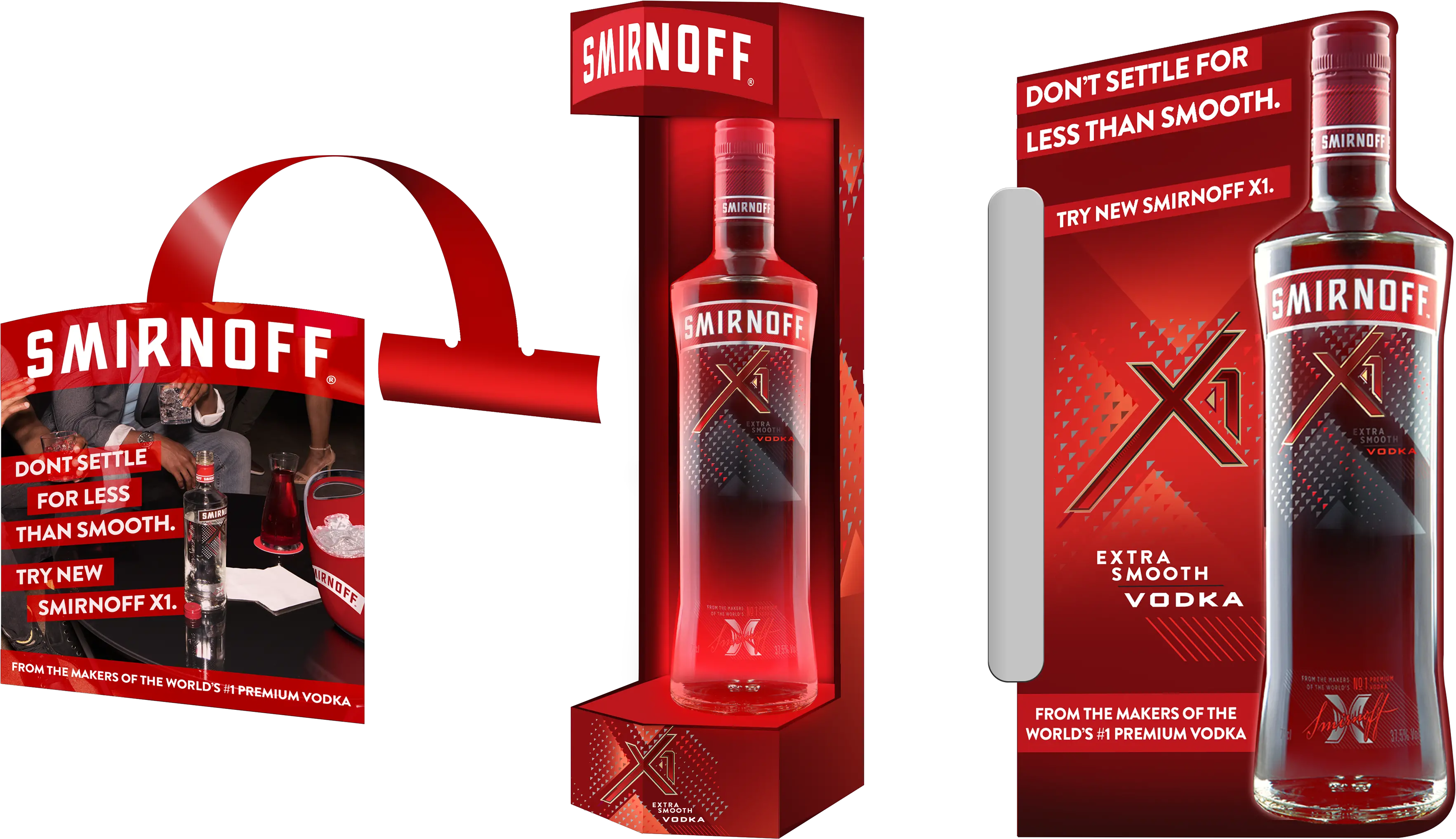 Download Off Premise End Cap Display Featuring X1 And Mixer Smirnoff Vodka Retail Displays Png Vodka Bottle Png