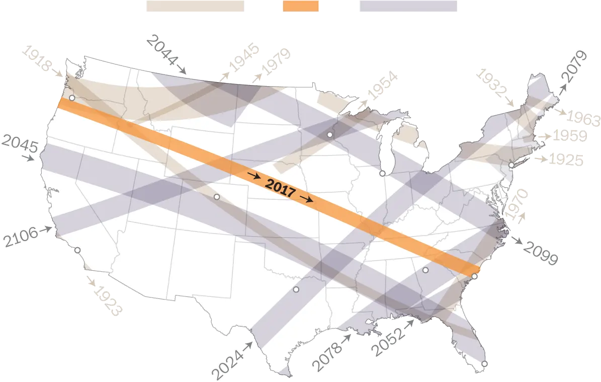 Every Solar Eclipse In Your Lifetime Climate And Us States With Most Endangered Species Png Solar Eclipse Png