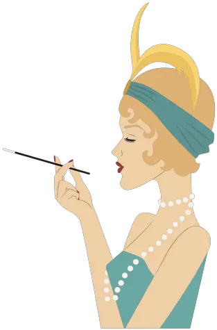 Classy Lady Side Illustration Png Cigarette Transparent