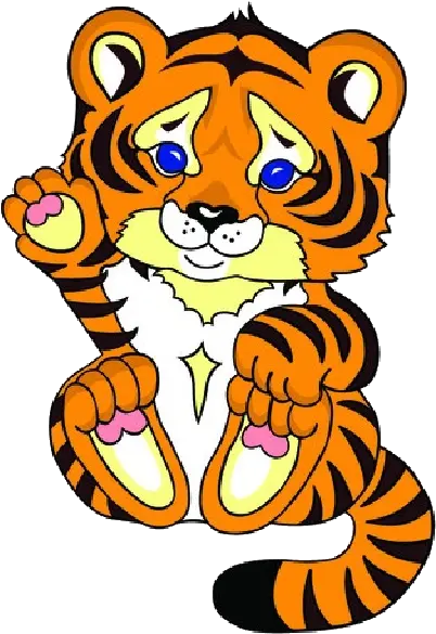 Cute Tiger Cubs Cartoon Animal N2 Free Image Short U Word Family Worksheets Png Cubs Png