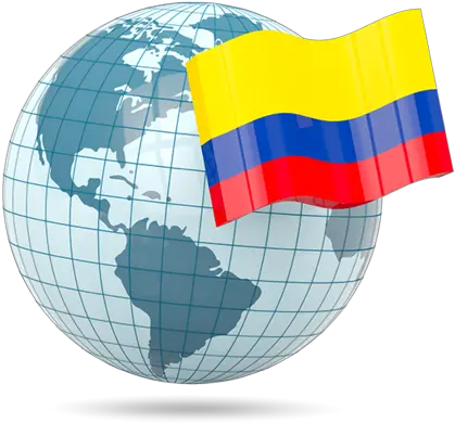 Globe With Flag Illustration Of Colombia Png Icon
