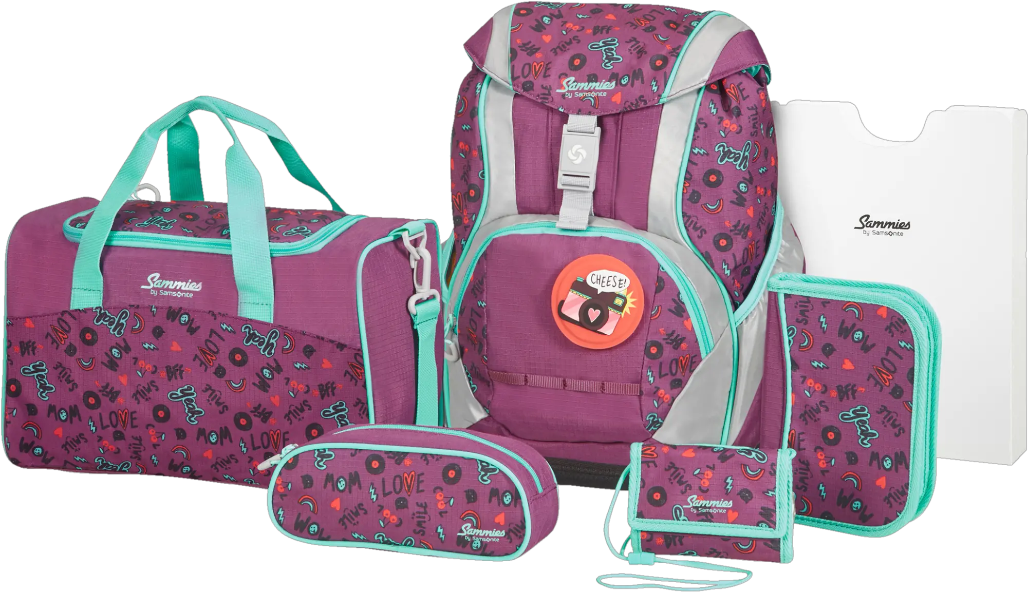Samsonite Unisex Kids Sammies Ergofit Schoolbag Sets School Samsonite Sammies Ergofit Doodle Purple Png Ted Baker Bow Shopper Icon Bag