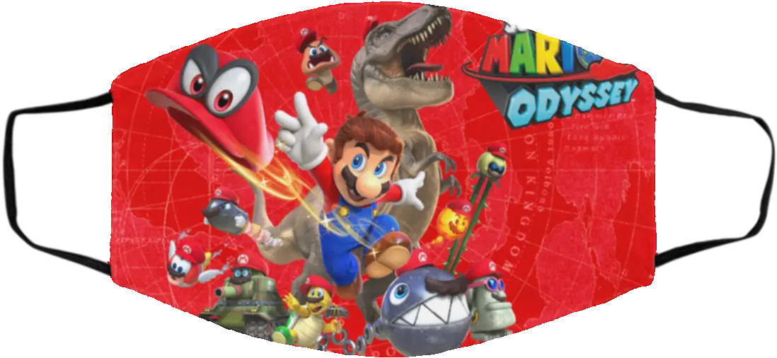 Super Mario Odyssey Game Face Mask U2013 Supermario Made In Super Mario Cappy Odyssey Png Super Mario Odyssey Logo