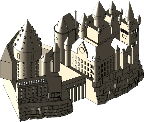 Hogwarts 3d Cad Model Library Grabcad Medieval Architecture Png Hogwarts Castle Png